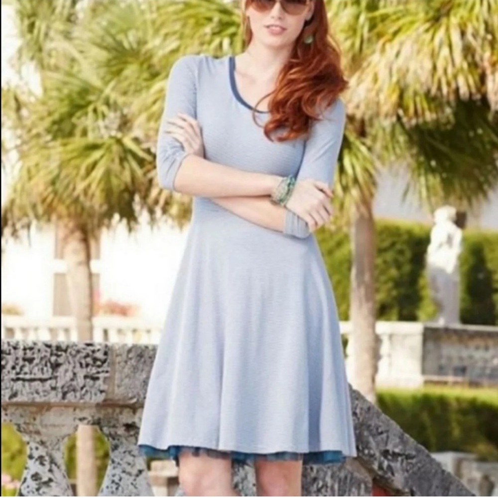 Matilda Jane Between the Lines Dress - Blue / White Stripe - Women’s Size XS